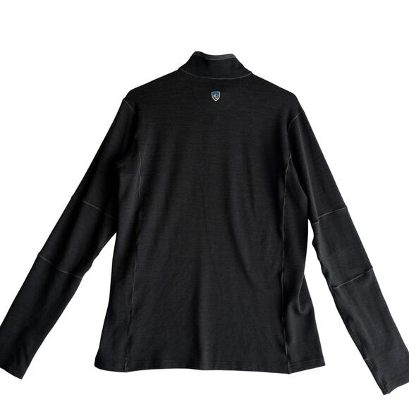 Kuhl Men’s 1/4 Zip Pullover Black and Grey Layer Size M Gorpcore Outdoors Travel - Picture 2 of 9
